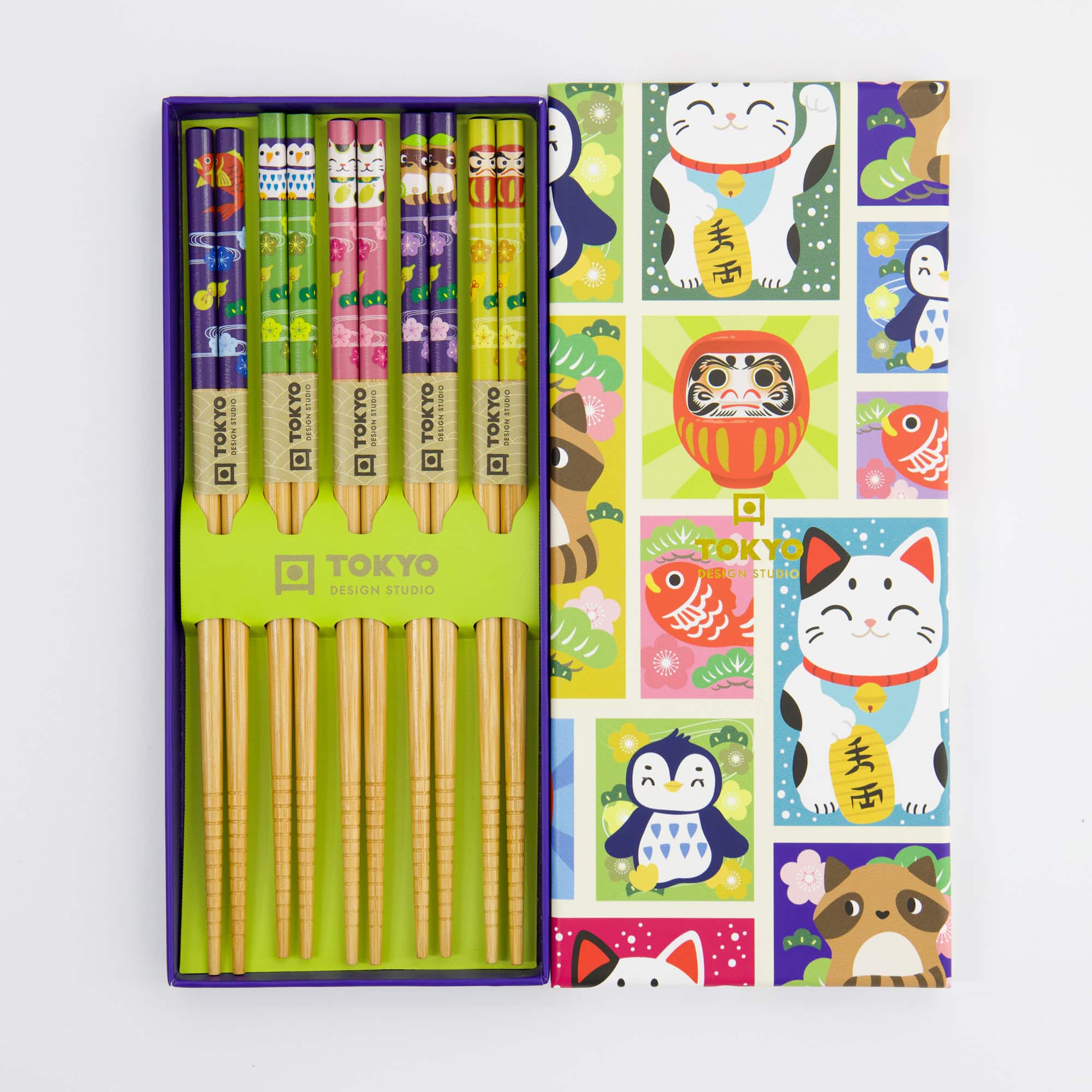 Tokyo Design Studio - Eetstokjes Giftset - Set van vijf - Donbutsu
