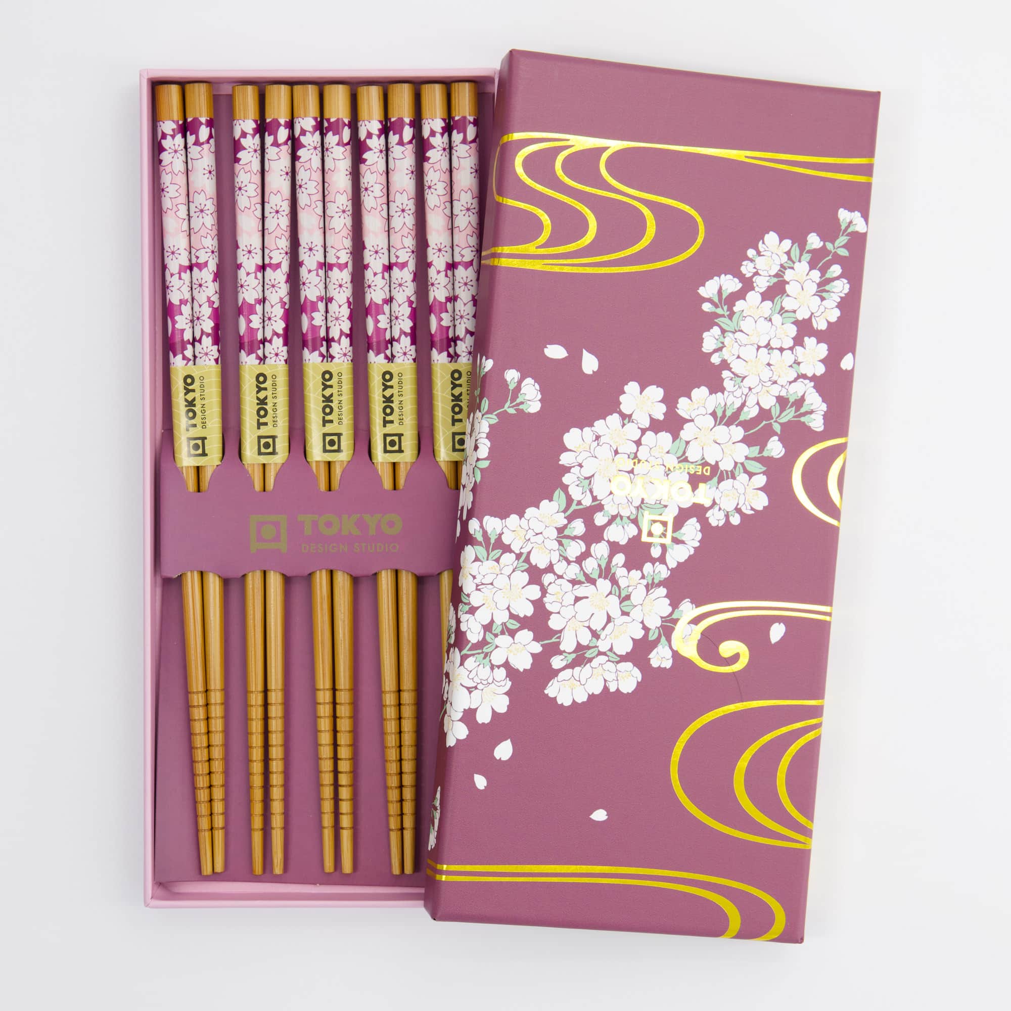 Tokyo Design Studio – Chopsticks Giftset - Set van vijf - White Sakura