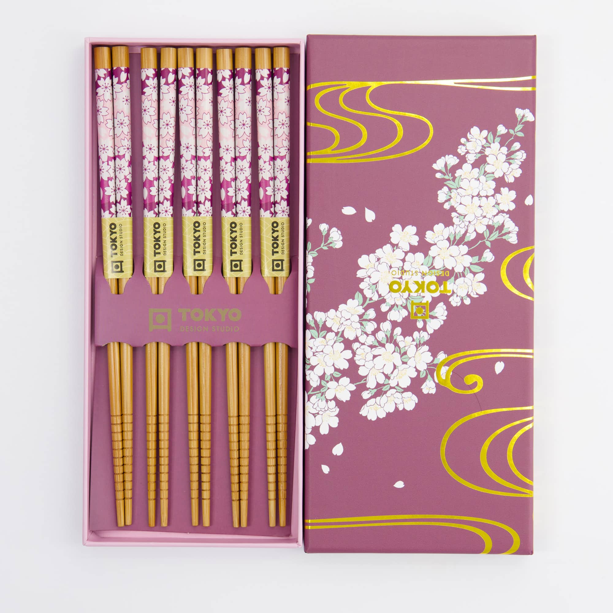 Tokyo Design Studio – Chopsticks Giftset - Set of Five - White Sakura - Image 2