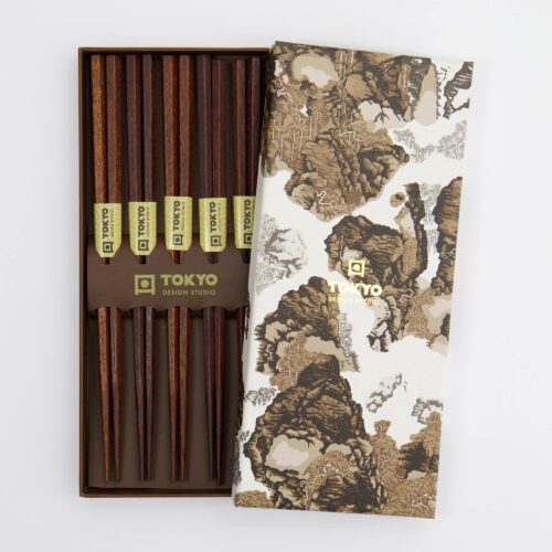 Tokyo Design Studio - Chopstick Giftset - Donkerbruin - Vijfdelig