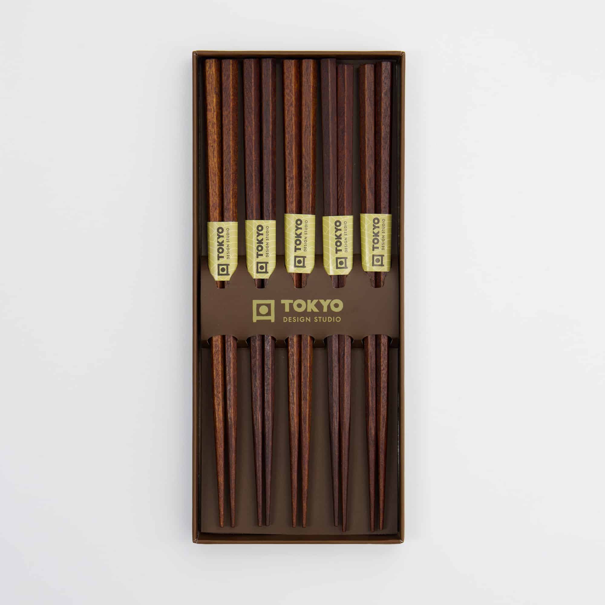 Tokyo Design Studio - Chopstick Giftset - Dark Brown - Five-Piece - Image 3