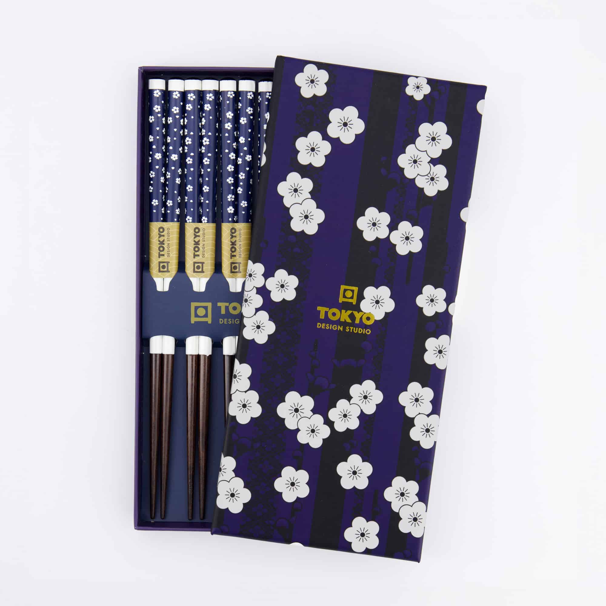 Tokyo Design Studio - Chopstick Giftset - Blue Plum - Vijfdelig