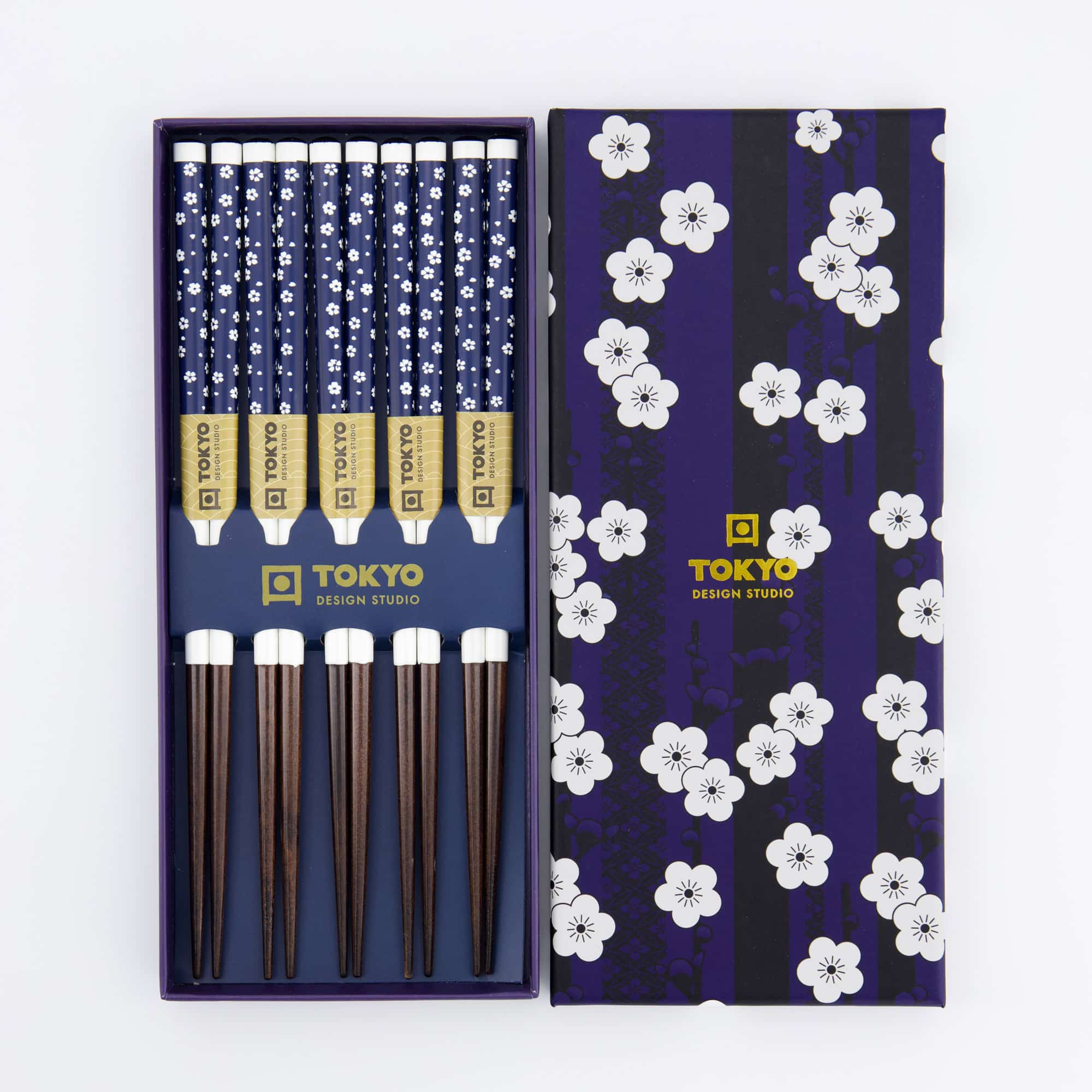 Tokyo Design Studio - Chopstick Gift Set - Blue Plum - Five-Piece - Image 2