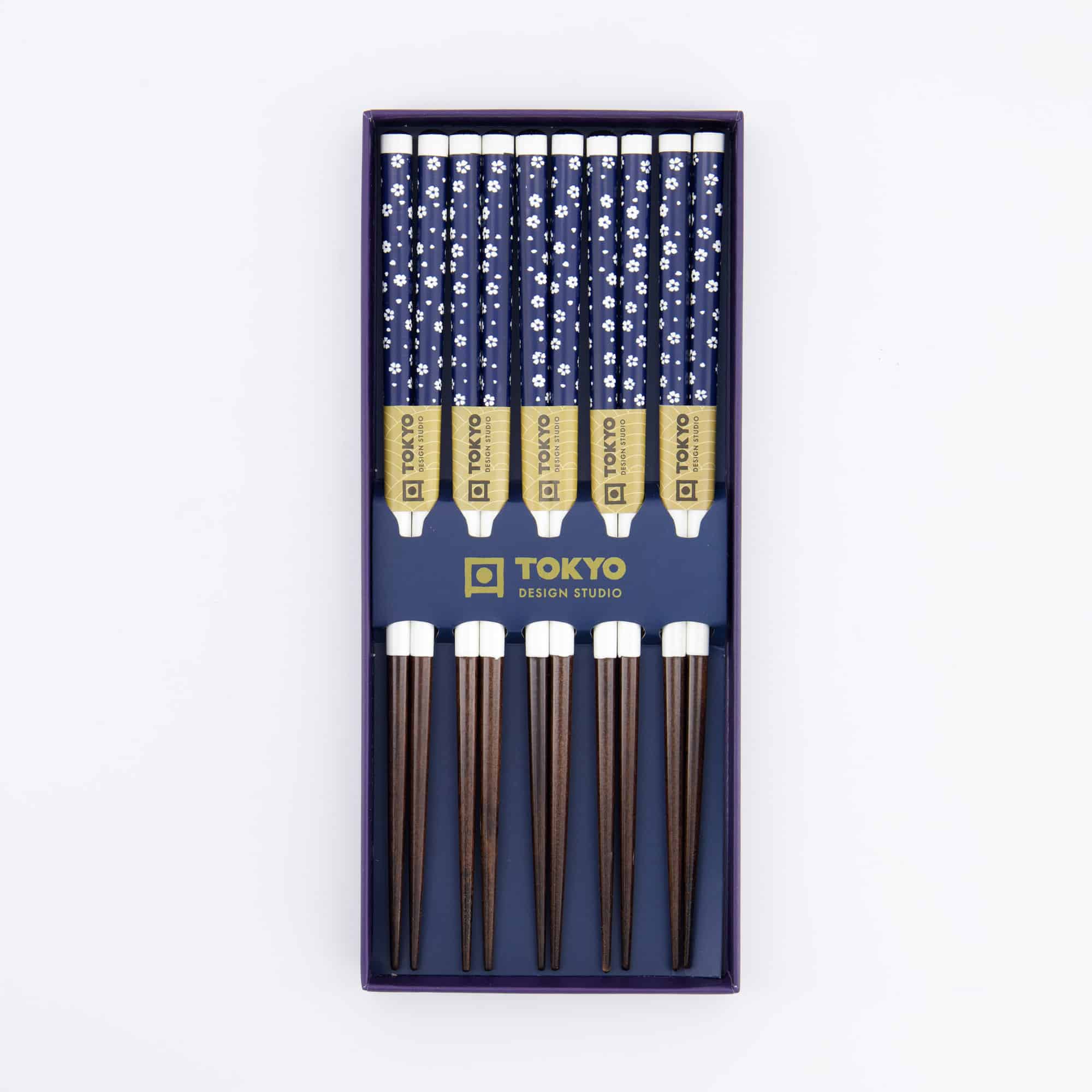 Tokyo Design Studio - Chopstick Gift Set - Blue Plum - Five-Piece - Image 4