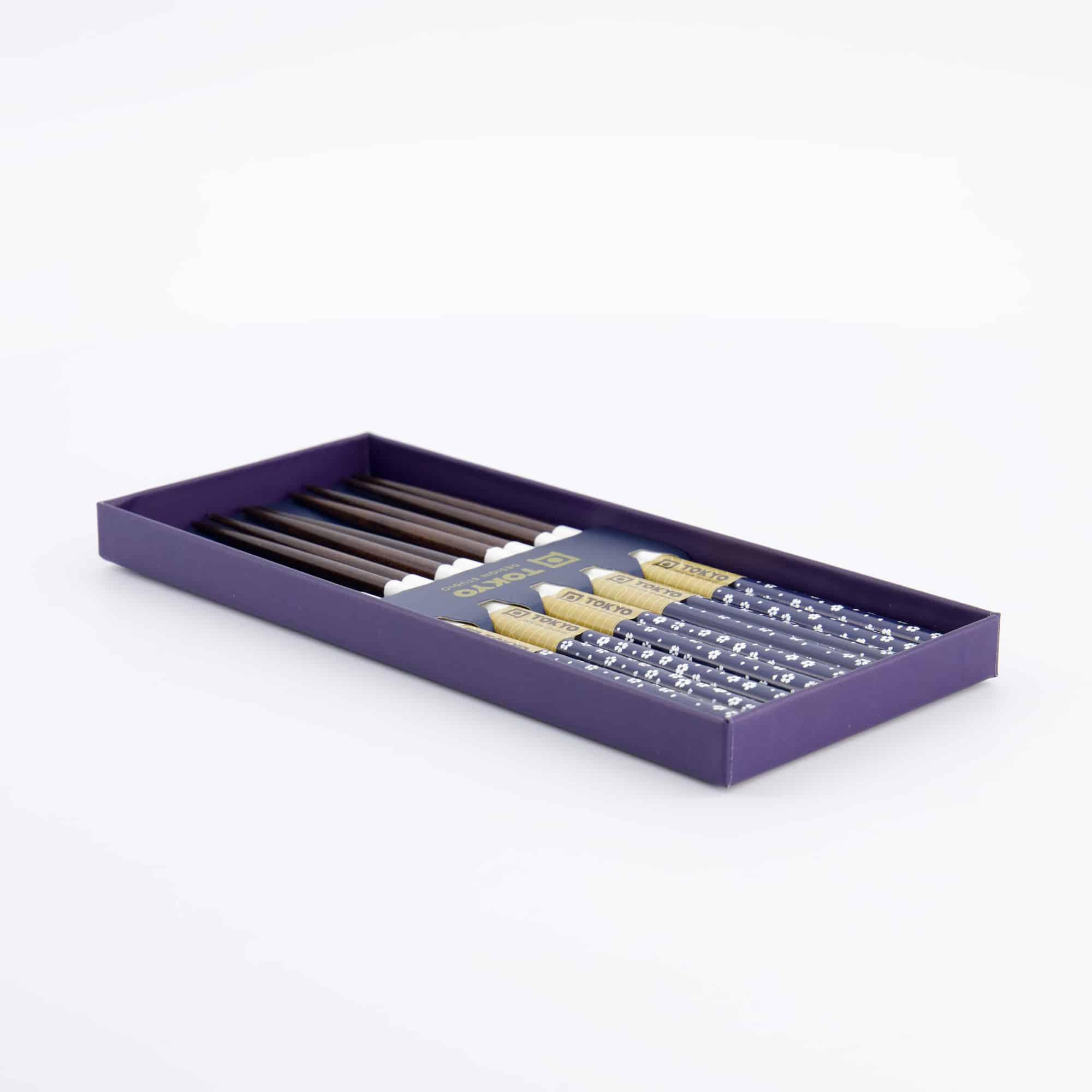 Tokyo Design Studio - Chopstick Gift Set - Blue Plum - Five-Piece - Image 3