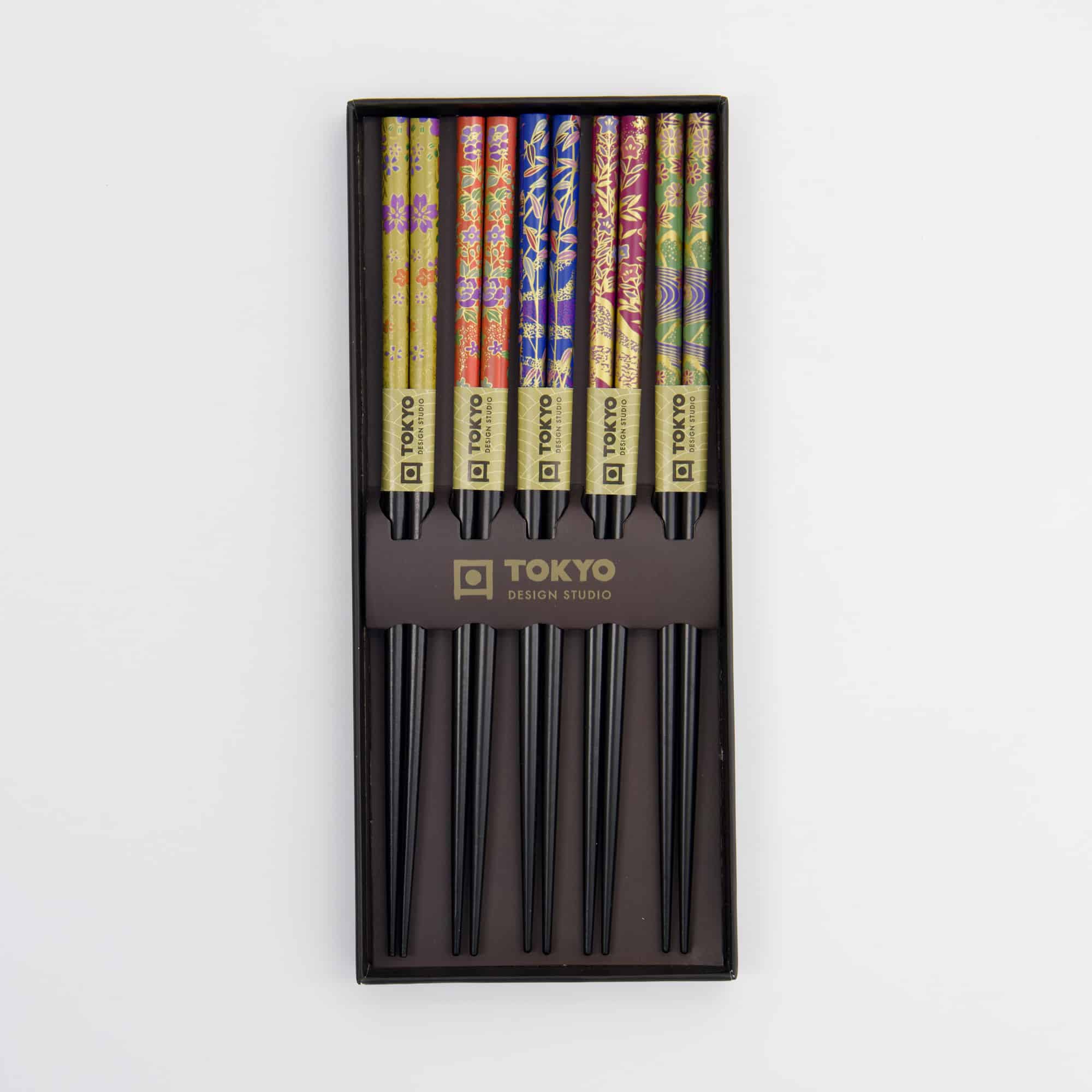 Tokyo Design Studio – Chopsticks Gift Set – Set of Five – Golden Leaf - Image 4