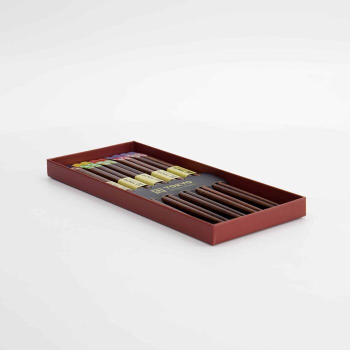 Tokyo Design Studio – Chopsticks Gift Set – Set of Five – Red Black - Image 5