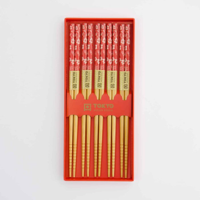 Tokyo Design Studio – Chopsticks Gift Set – Set of Five – Red Leaf - Image 3