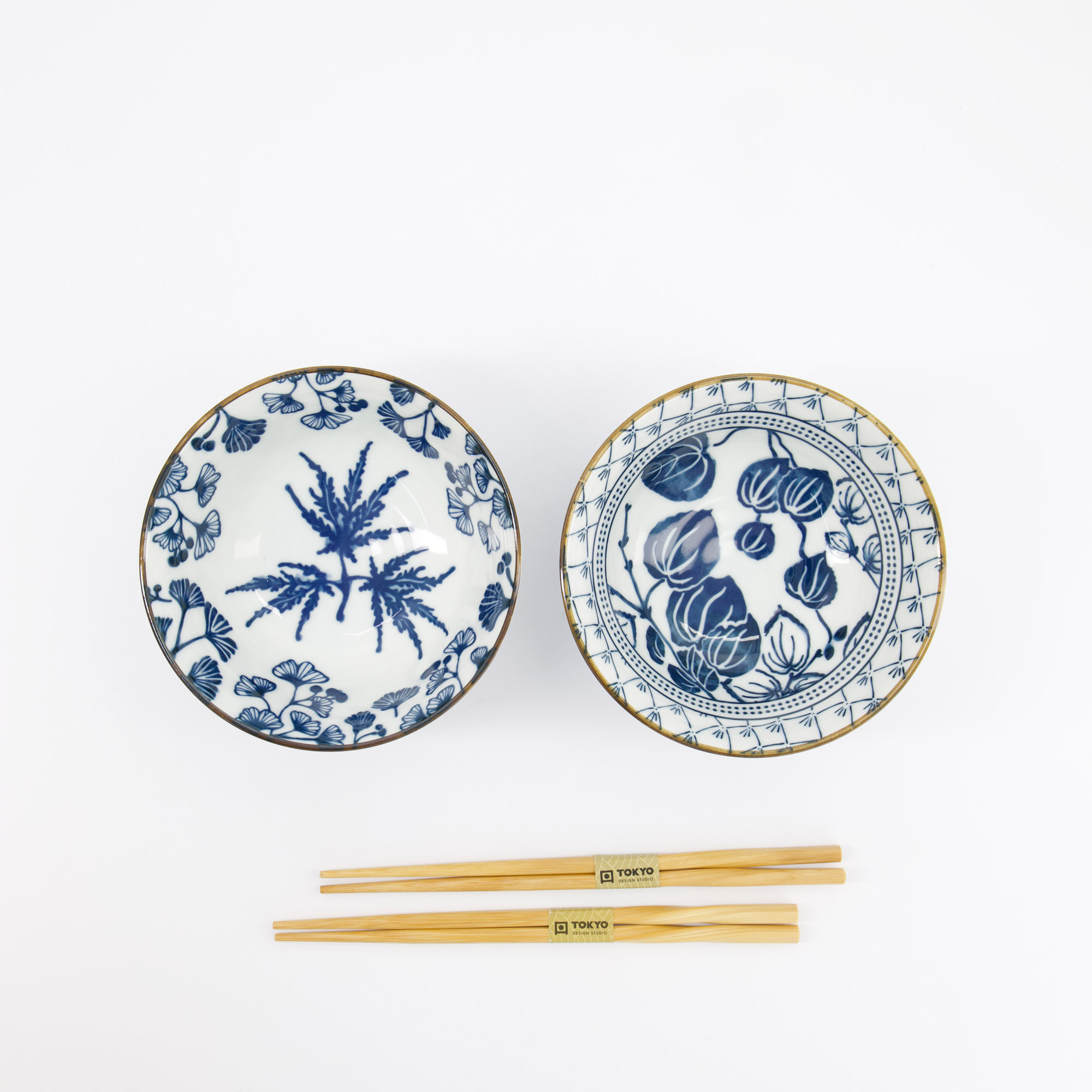 Tokyo Design Studio - Flora Japonica - Tayo Gift Set 2pcs with Chopsticks - 15.2x6.7cm - Maple & Ivy - Image 2