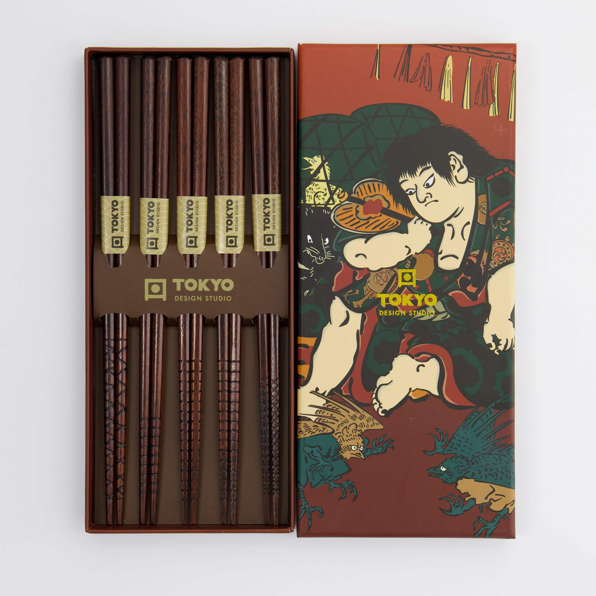 Tokyo Design Studio – Chopsticks Gift Set - Set of Five - Ukiyoe - Image 2