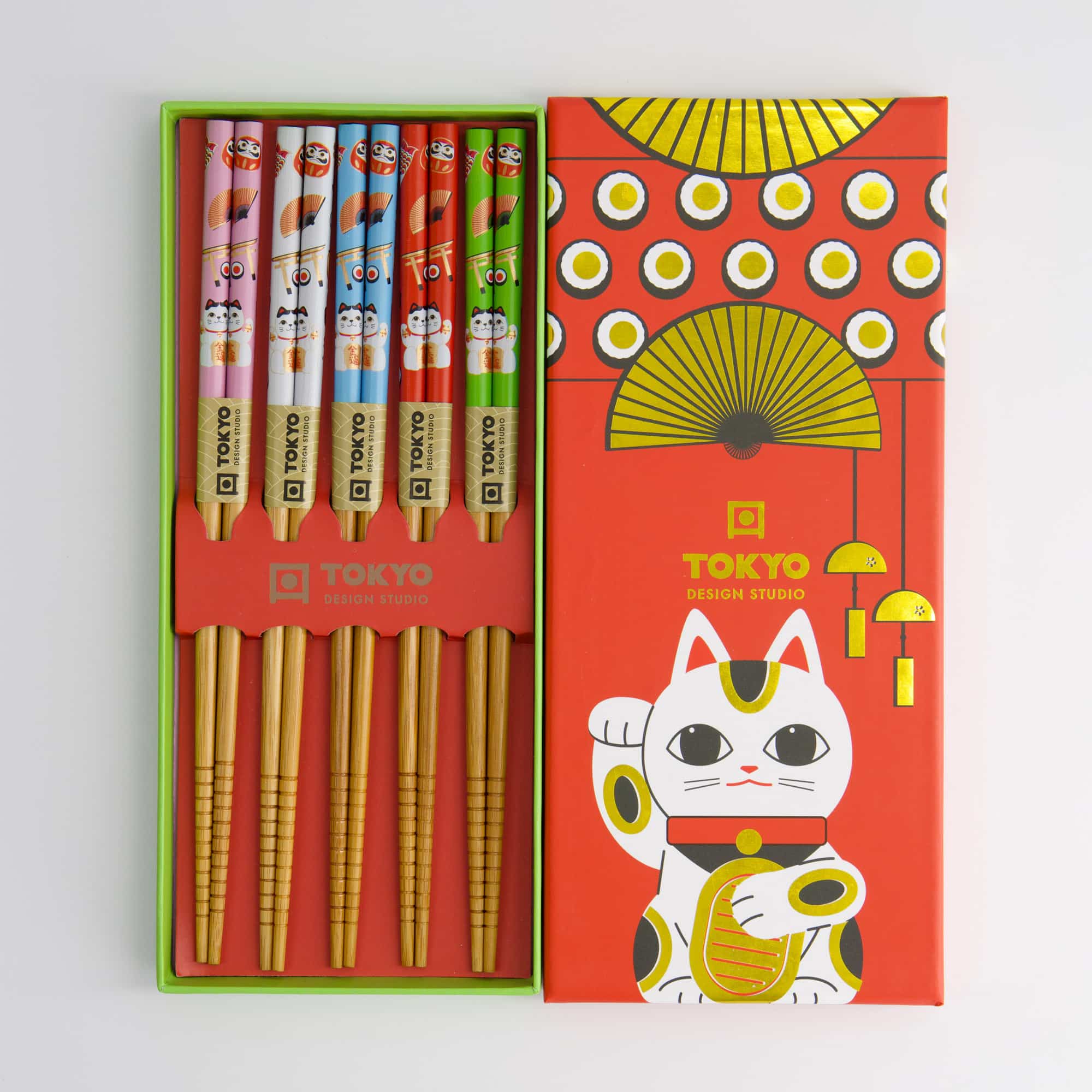 Tokyo Design Studio – Chopstick Giftset – Set van vijf – Lucky Cat