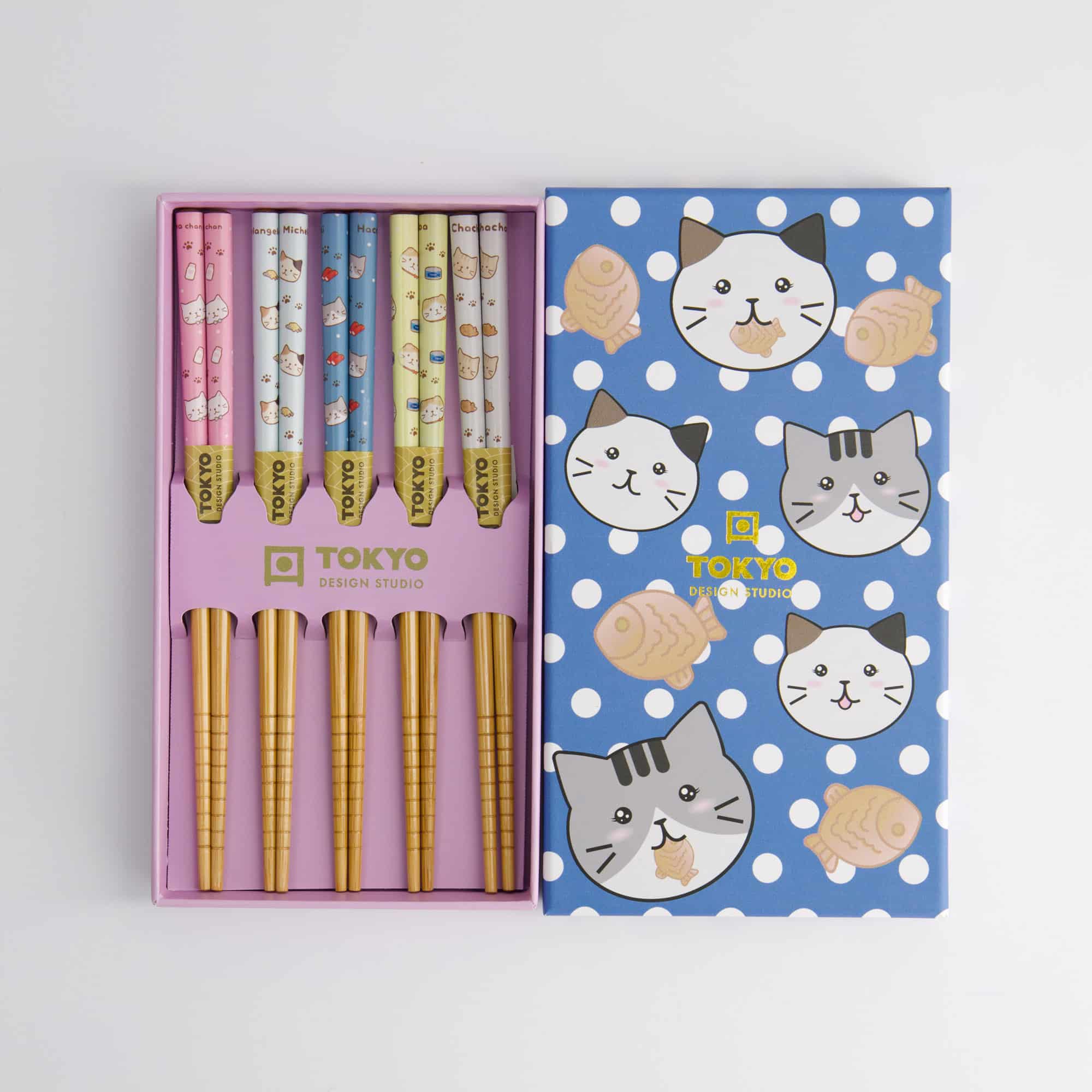 Tokyo Design Studio - Children Chopstick Giftset/5 - Cats Tayaki - Image 2