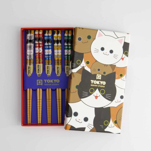 Tokyo Design Studio - Kinderen Chopstick Giftset/5 - Katten