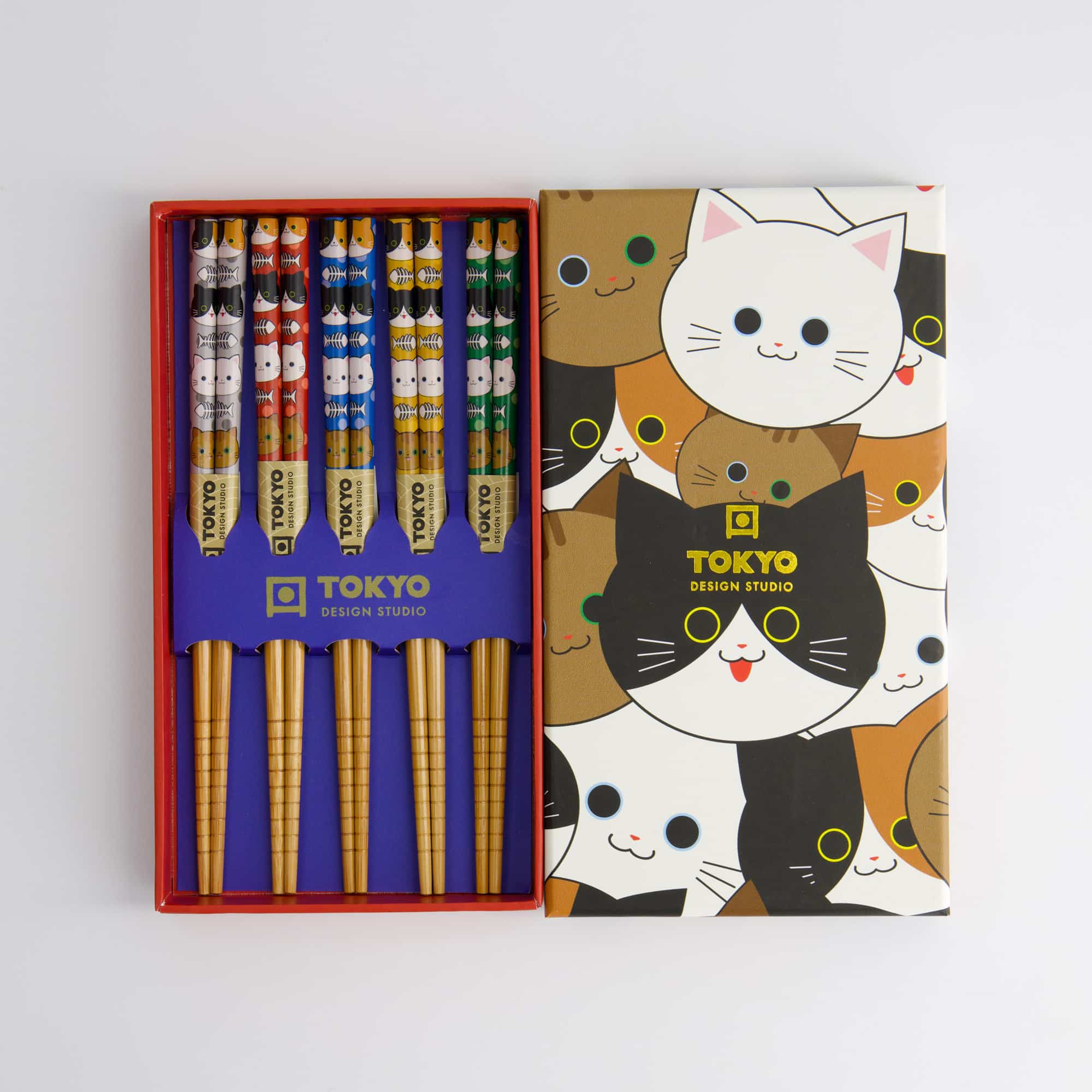 Tokyo Design Studio - Children Chopstick Gift Set/5 - Cats - Image 2