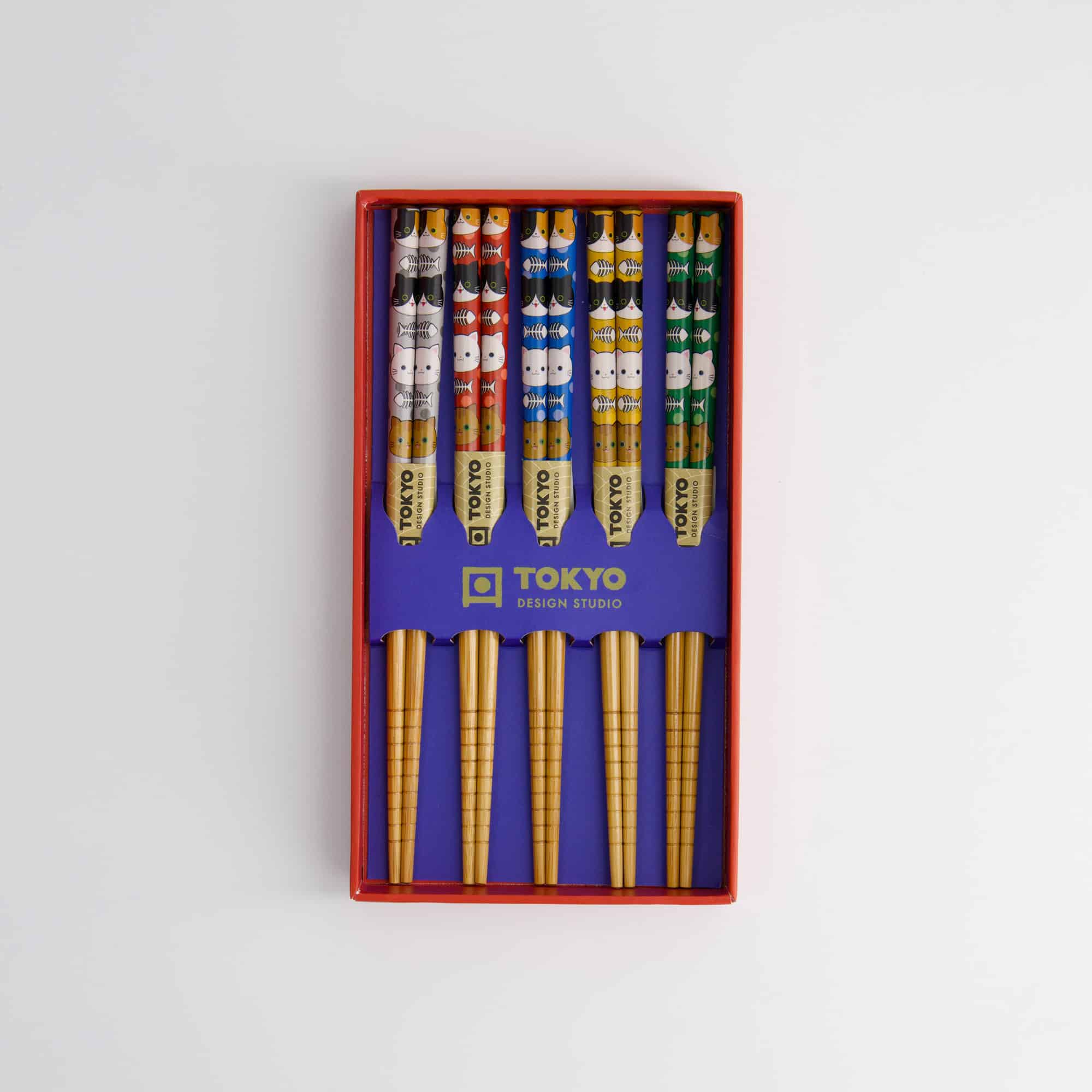 Tokyo Design Studio - Children Chopstick Gift Set/5 - Cats - Image 3
