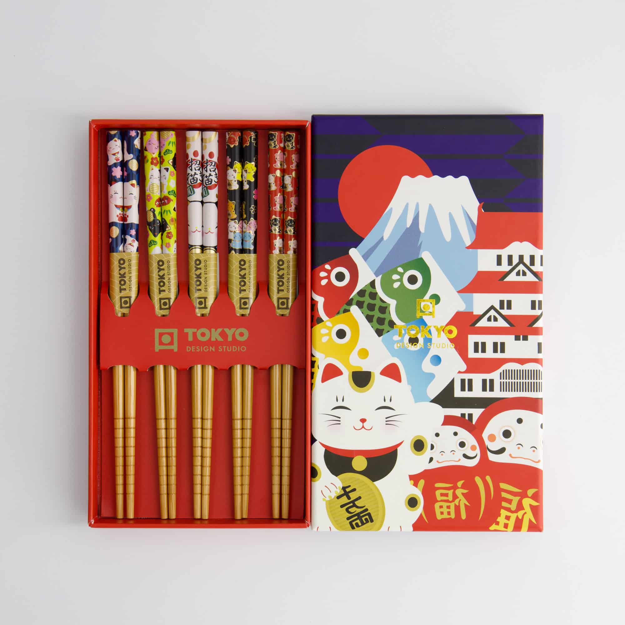 Tokyo Design Studio - Children Chopstick Giftset/5 - Lucky Cats Japan - Image 2