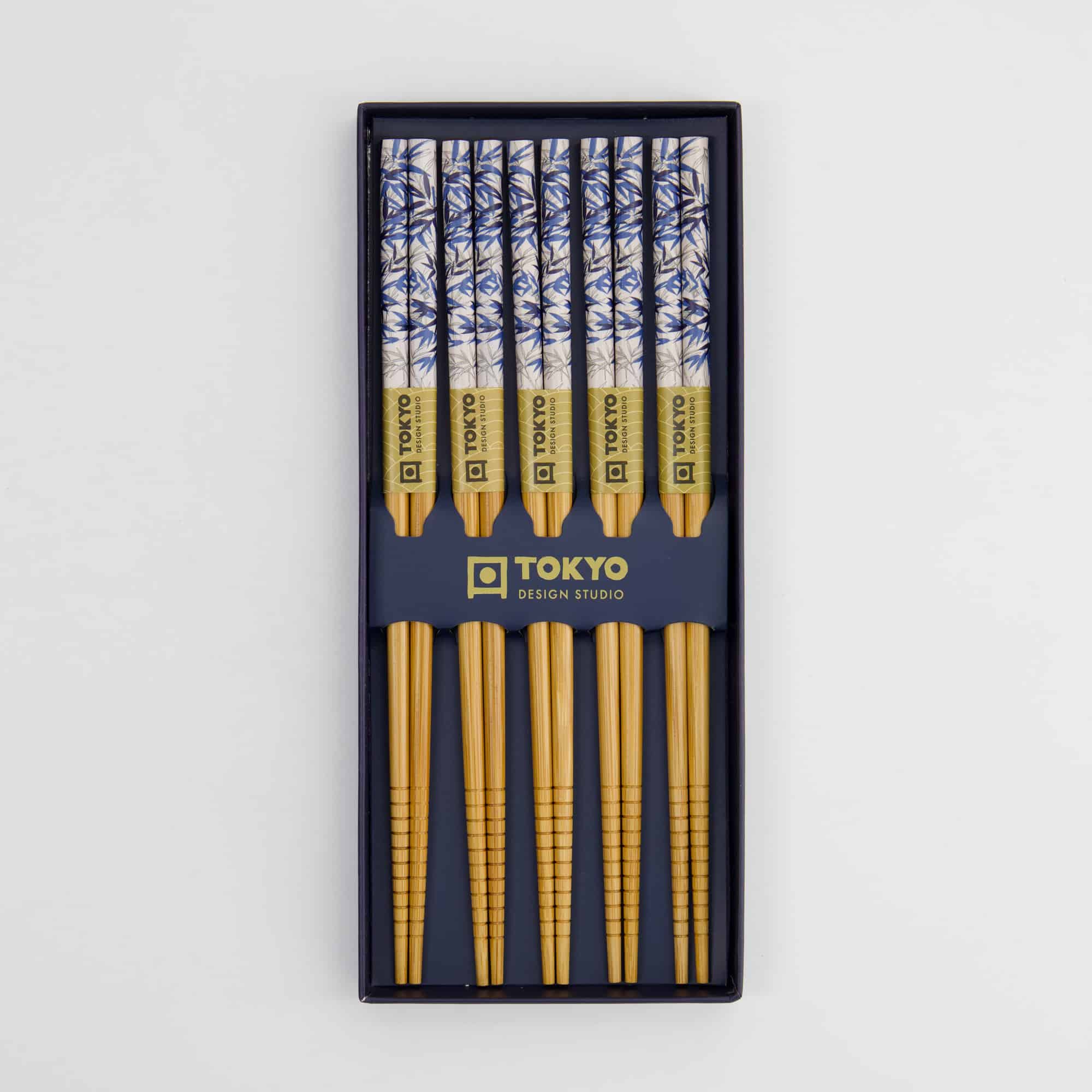 Tokyo Design Studio - Chopstick Gift Set - Blue Bamboo - Five Piece - Image 3
