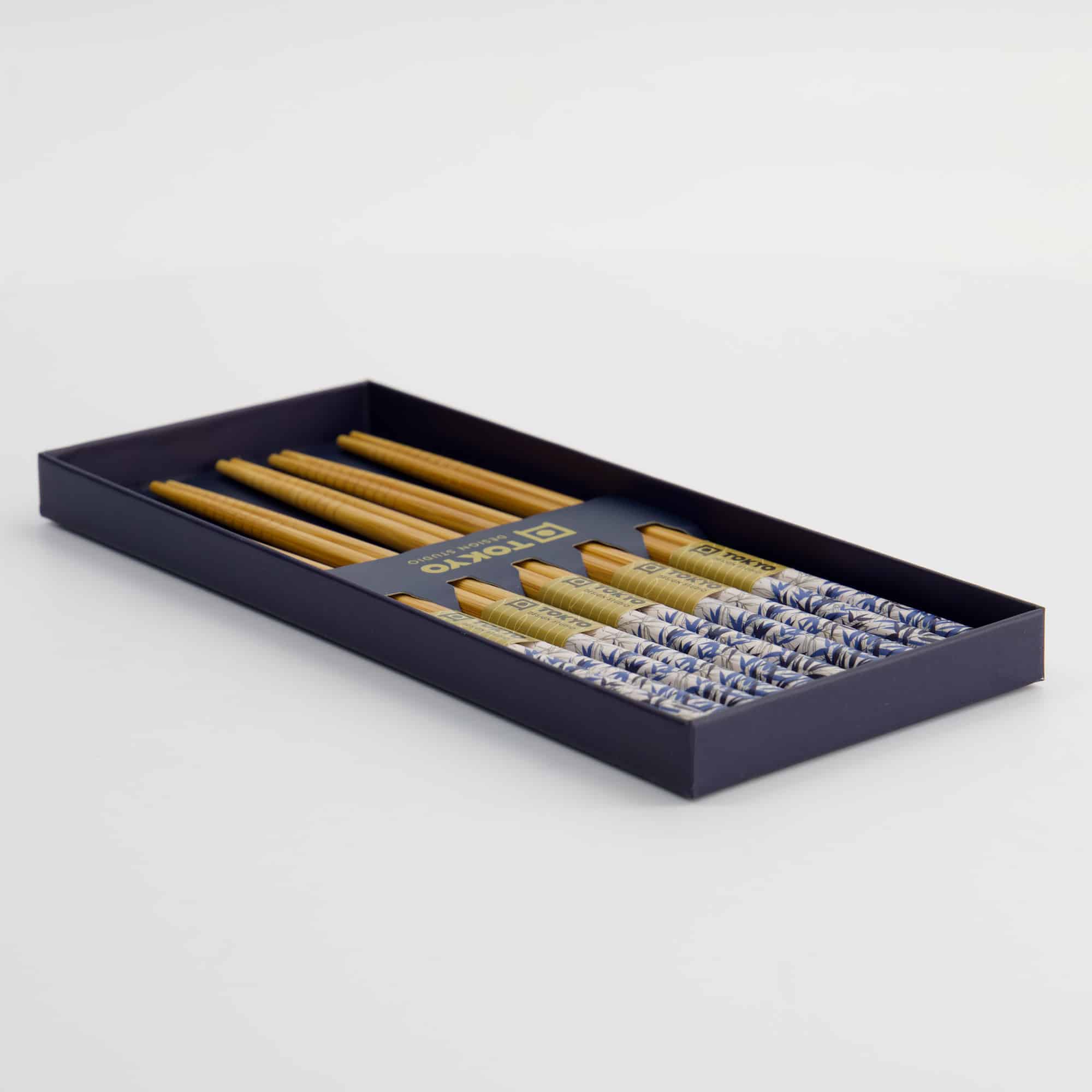 Tokyo Design Studio - Chopstick Gift Set - Blue Bamboo - Five Piece - Image 4