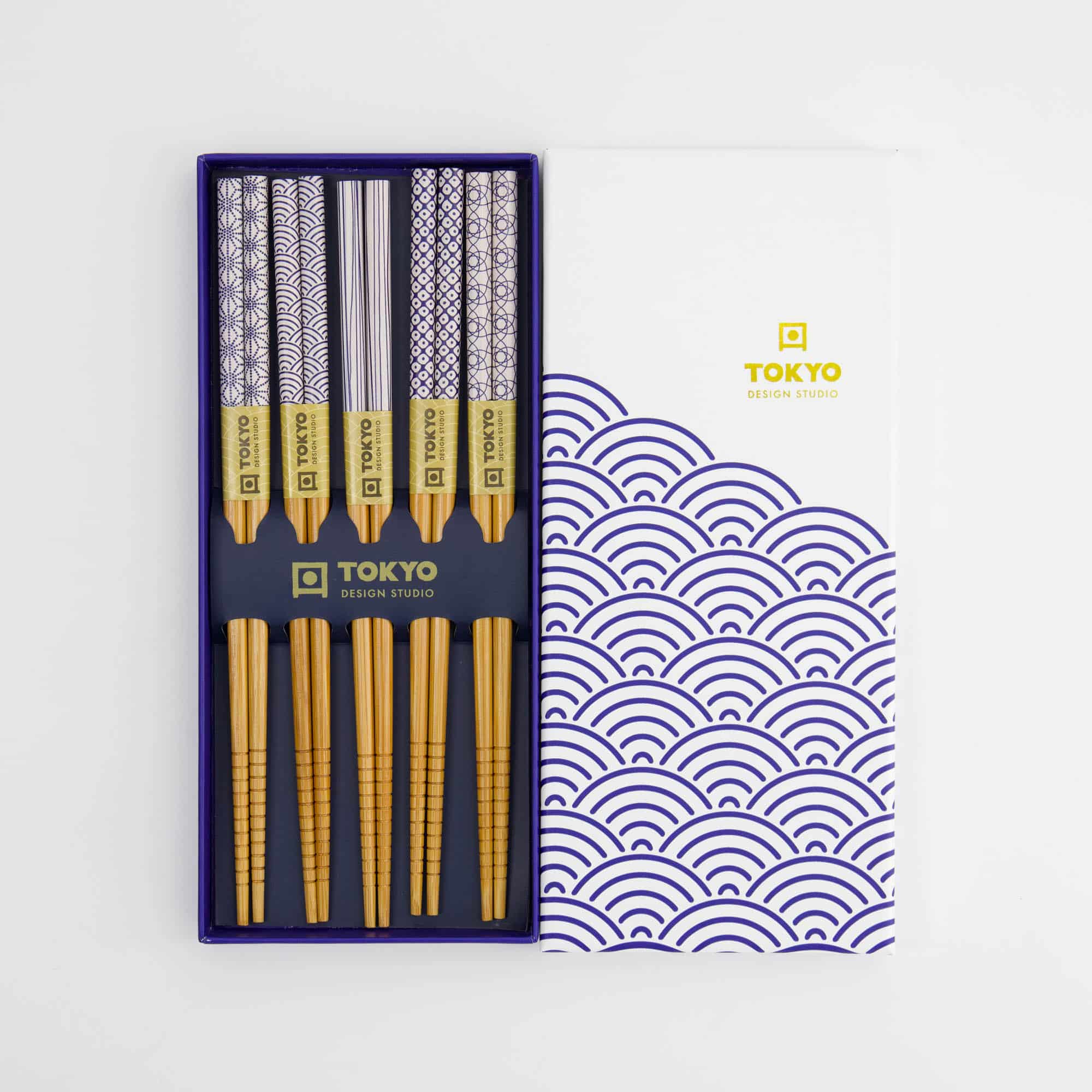 Tokyo Design Studio - Chopstick Gift Set - Nippon Blue Wave - Five Piece - Image 2