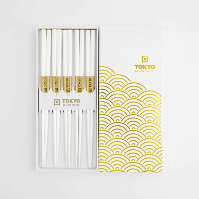 Tokyo Design Studio – Chopsticks Giftset – Set of Five – Gold Wave - Image 2