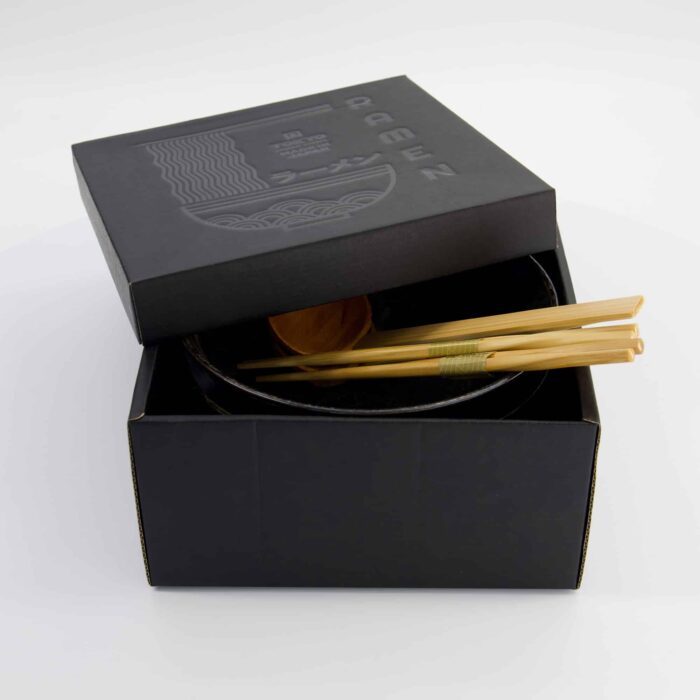 Tokyo Design Studio - Arahake - Ramen Bowl Giftset - 6pcs - 21.5x9cm - 1300ml - Black - Image 4