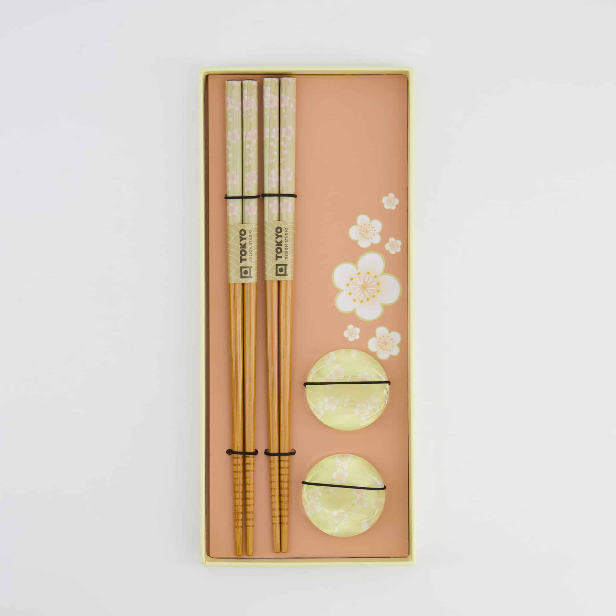 Tokyo Design Studio - Chopstick Giftset - Pink Flower - 4-Piece Set - Image 2