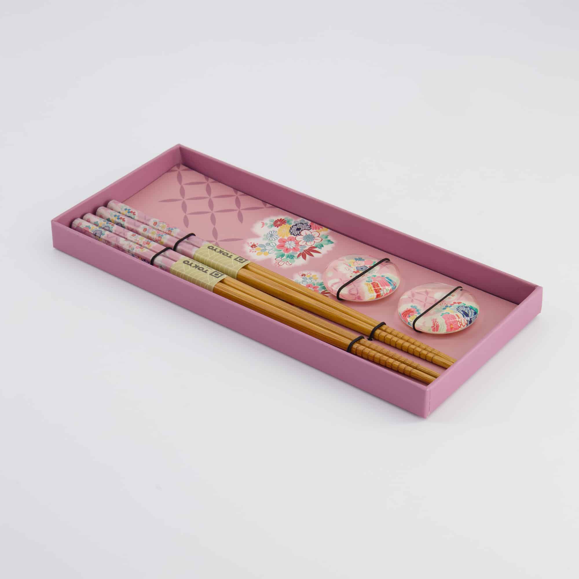 Tokyo Design Studio - Chopstick Giftset - Pink Flower - 4-Piece Set - Image 5