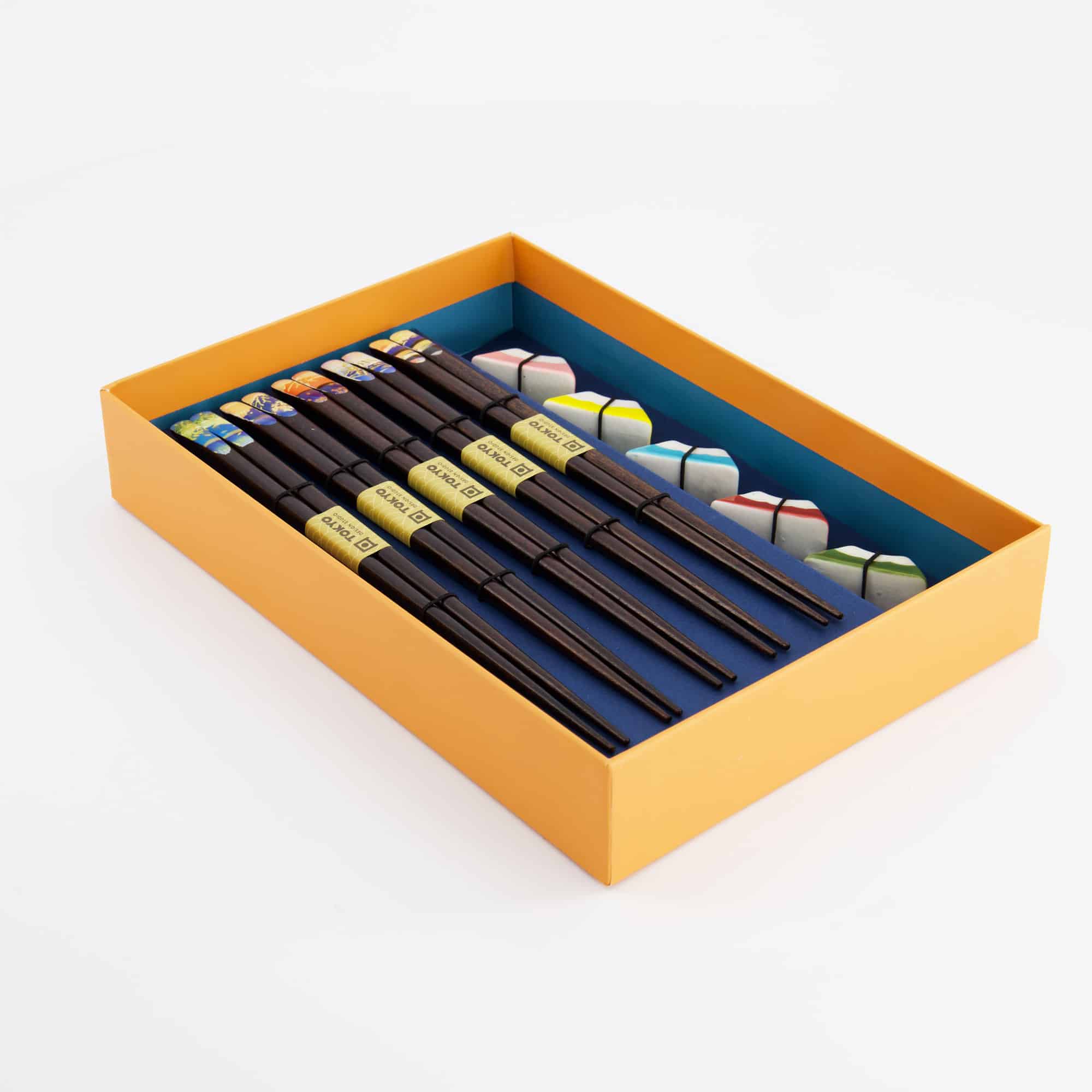 Tokyo Design Studio - Fuji Mountain - Chopstick Giftset with rests - Blue - 5-piece - Image 5
