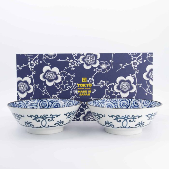 Tokyo Design Studio – Ramen Bowl Set – Blue – Noodle Bowls – Gift Box Included – 19x7.5cm – 1100ml - Image 4