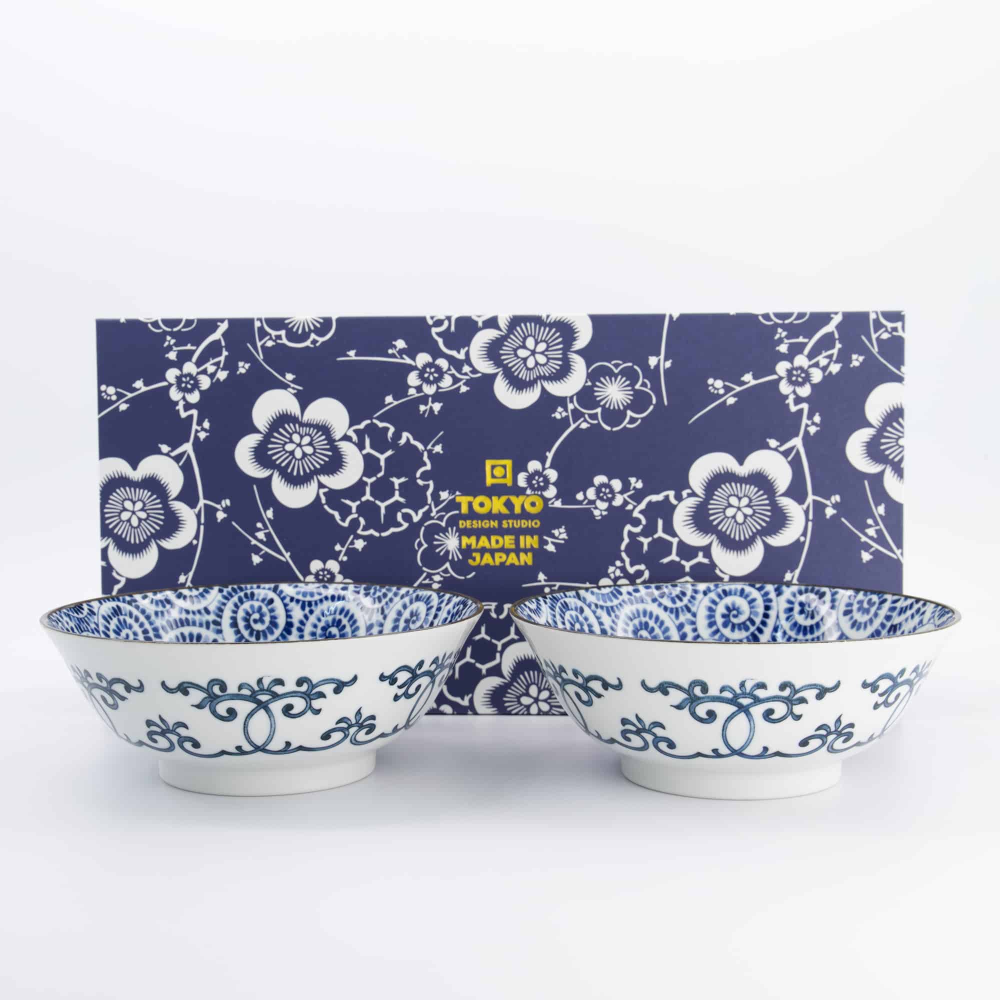 Tokyo Design Studio – Ramen Bowl Set – Blue – Noodle Bowls – Gift Box Included – 19x7.5cm – 1100ml - Image 4