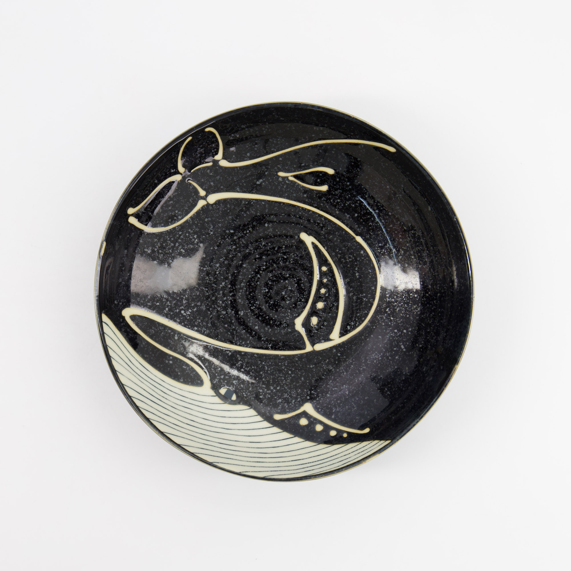 Tokyo Design Studio - Kawaii - Pasta Plate - Black Whale - 20.8x5.2 cm - Image 3