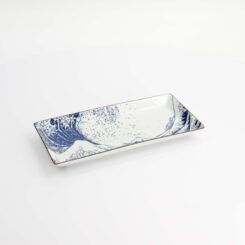 Tokyo Design Studio - Hokusai Nami - Sushibord - 23,2 x 11,5 cm - Blauw/Wit