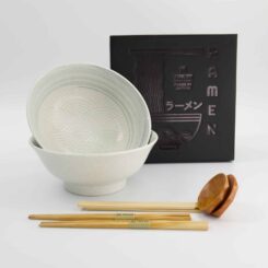 Tokyo Design Studio - Masamura Seikaiha - Ramen Geschenkset - 6 Stuks - 21.5x9cm - 1300ml - Wit