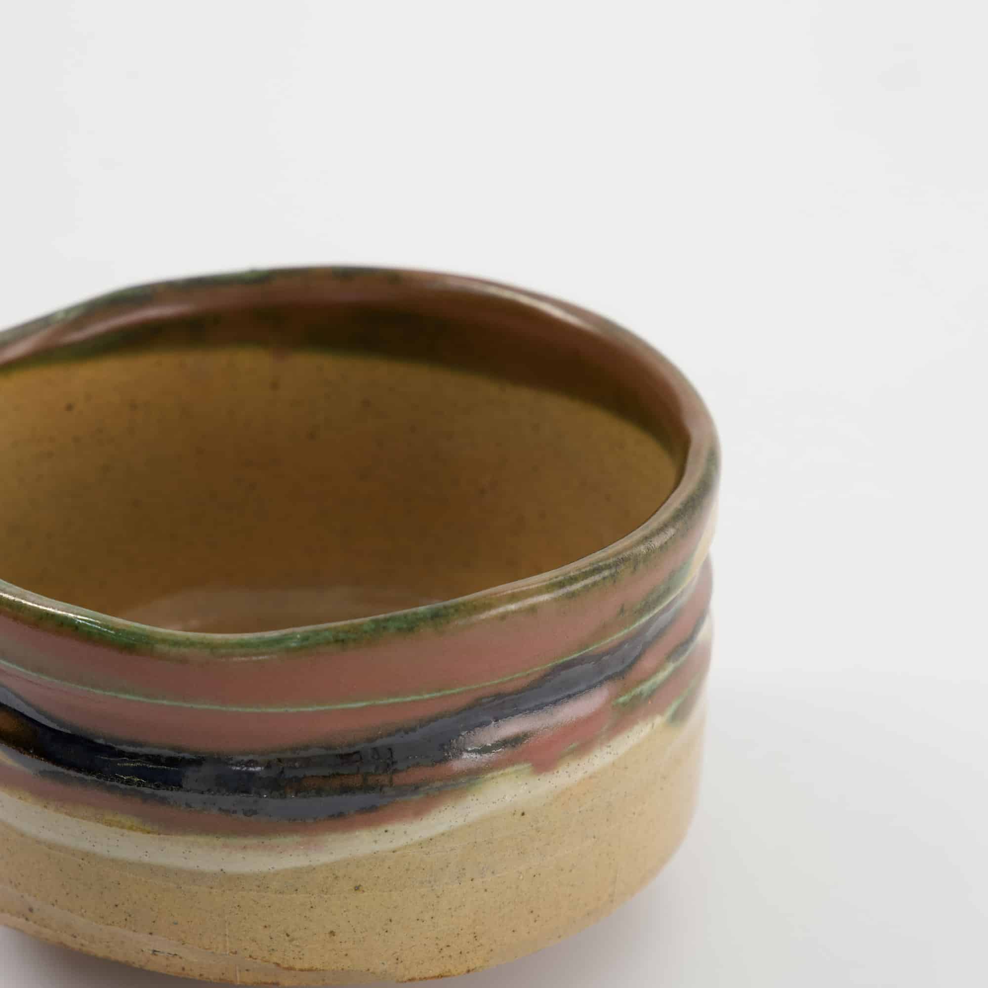 Tokyo Design Studio - Matcha Bowl - Cha Oribe - 13x8cm - Green/Brown - Image 3