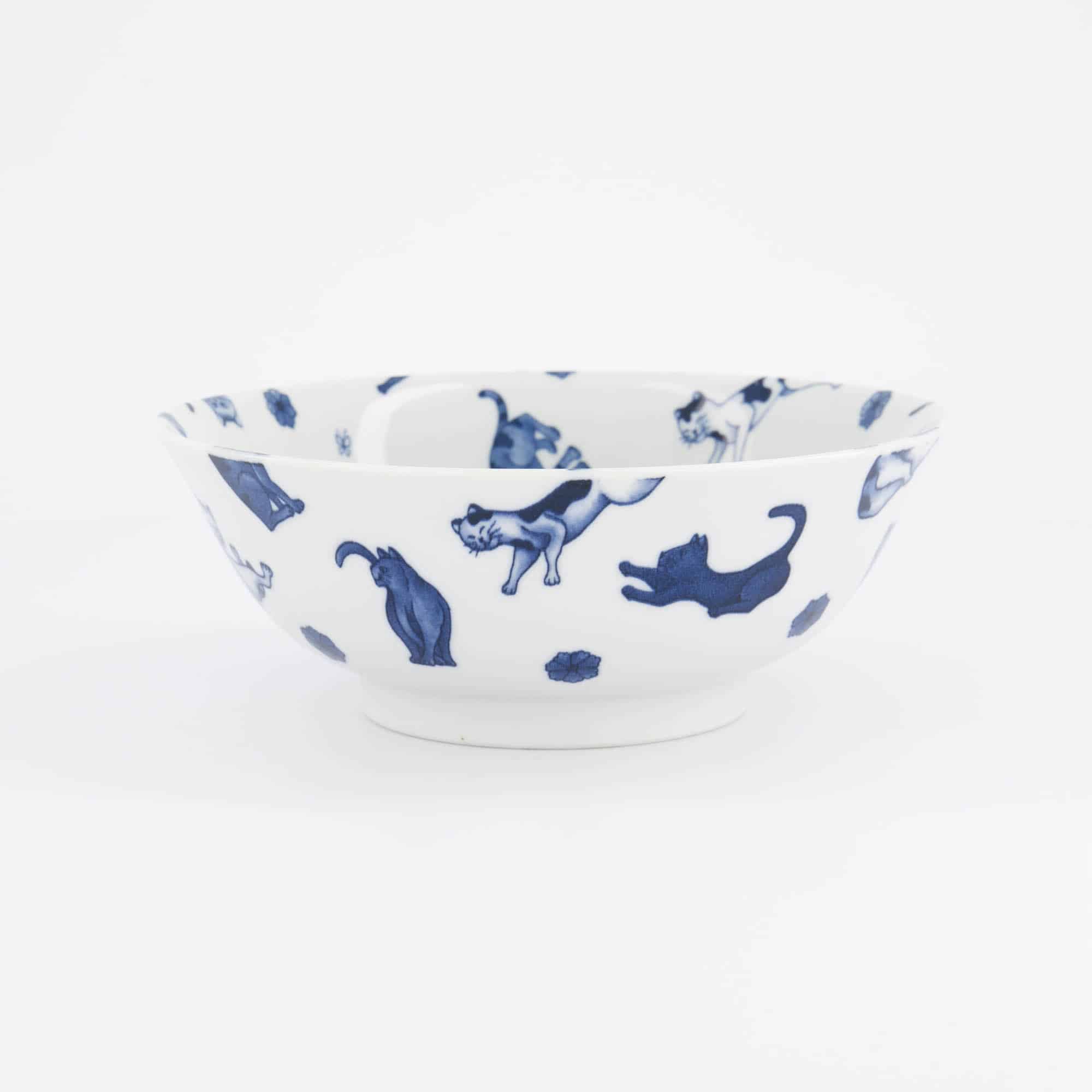 Tokyo Design Studio - Kawaii - Hananeko - Cat - Ramen - Bowl – 19.8 x 7.5 cm – Blue - Image 2