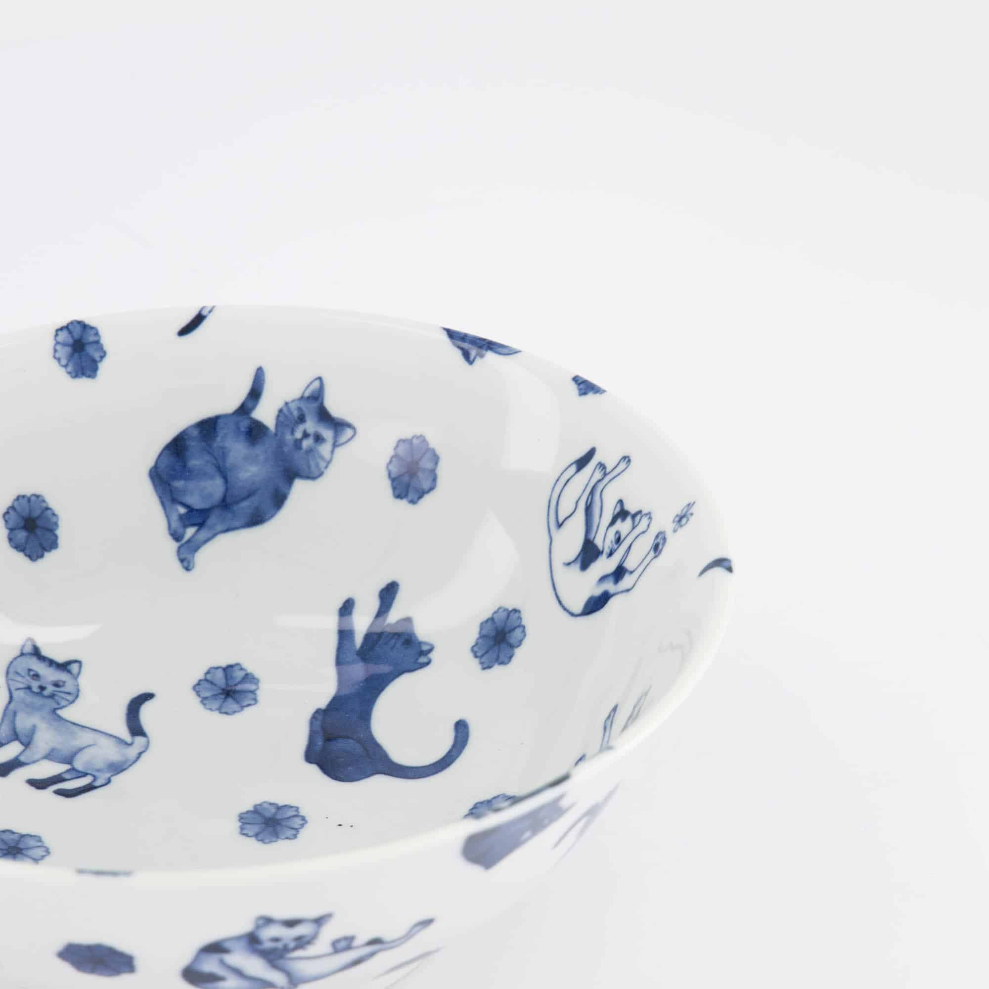 Tokyo Design Studio - Kawaii - Hananeko - Cat - Ramen - Bowl – 19.8 x 7.5 cm – Blue - Image 3