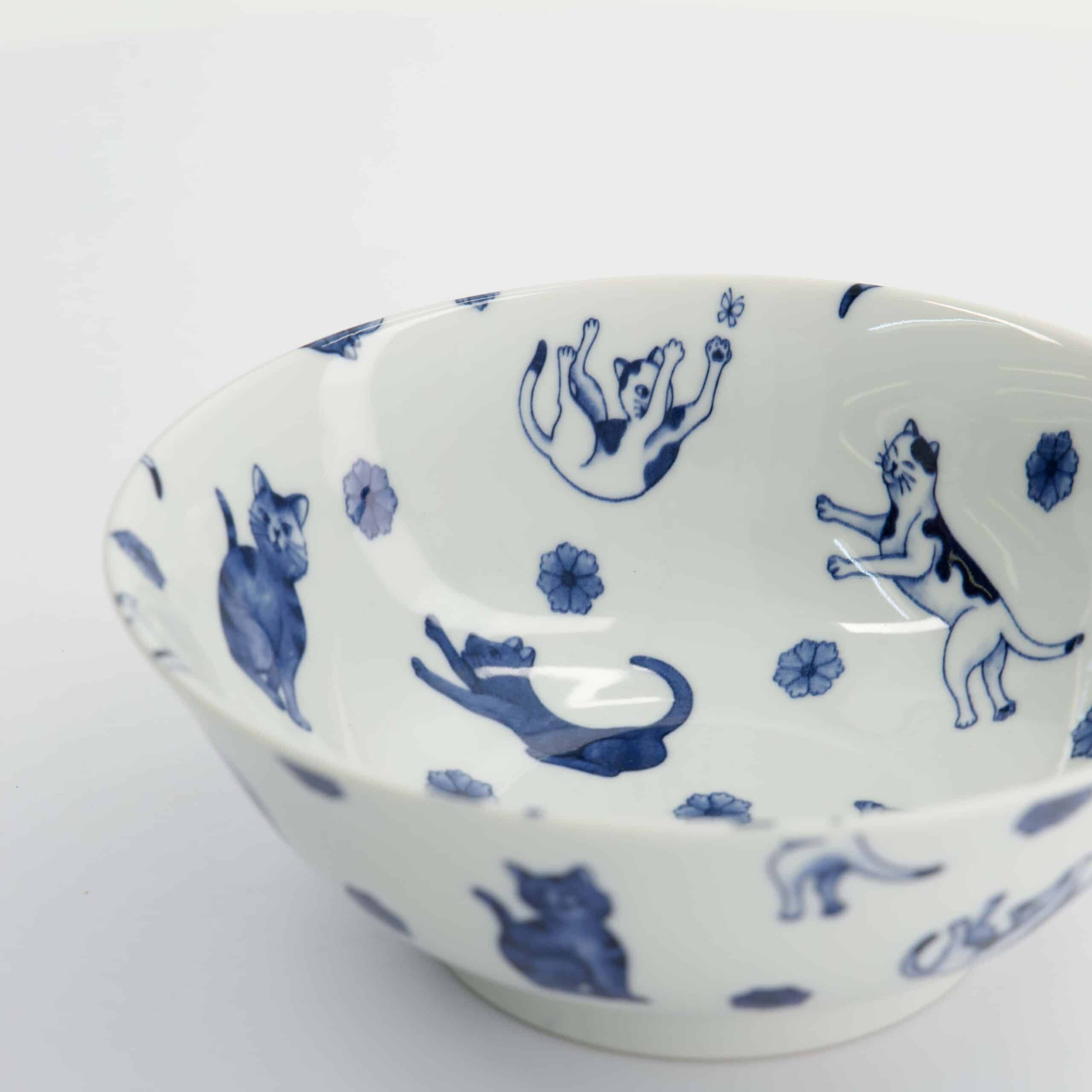 Tokyo Design Studio - Kawaii - Hananeko - Cat - Ramen - Bowl – 19.8 x 7.5 cm – Blue - Image 5